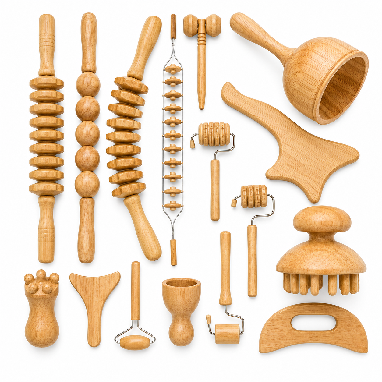 Wooden Maderotherapy Set - 16 Pieces
